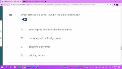 Which of these is a power found in the state constitution?