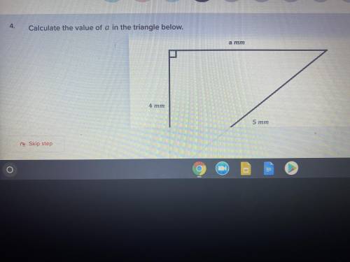Calculate the value of A in the triangle below