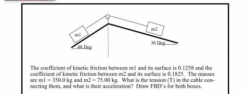 The coefficient of kinetic friction between m1 and its surface is 0.1258 and the coefficient of kin
