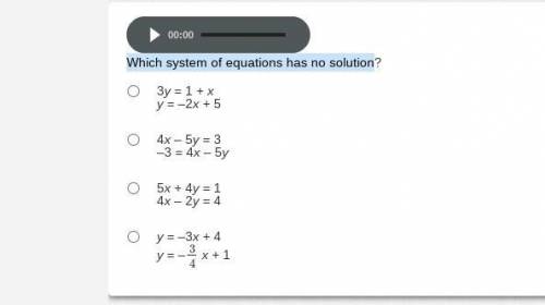 Which system of equations has no solution ?