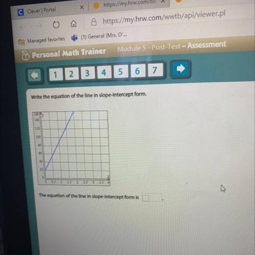 Write the equation of the line in slope-intercept form