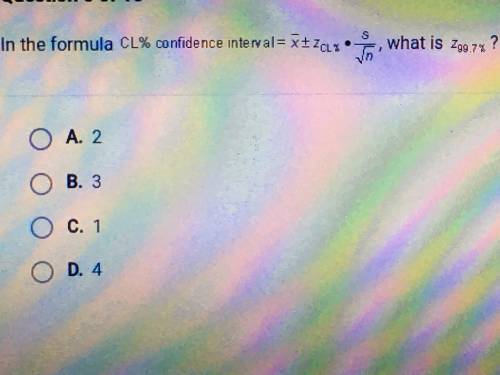 In the formula for CL% Confidence Interval what is Z^99.7%?