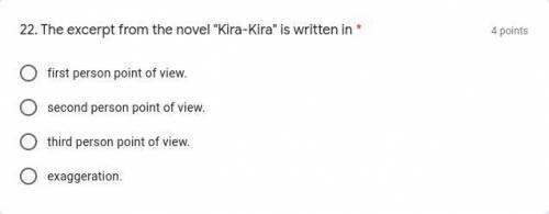 The excerpt from the novel Kira-Kira is written in *