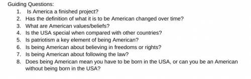 What does it mean to be an American? Please give me a 5 sentence paragraph consisting of these ques