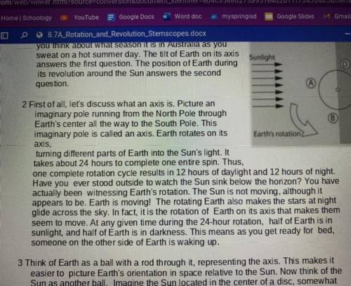 2 Which of the following effectively summarizes paragraph 2?

A The orientation in space, relative