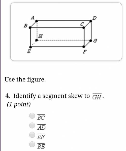 Identify a segment skew to GH.