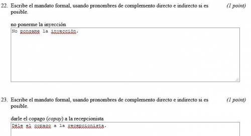 URGENT, CHECK MY SPANISH ANSWERS!
Please see attached! Will give Brainliest