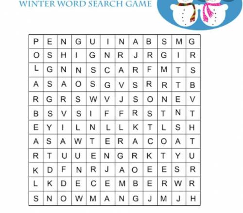 Good morning!!

Winter puzzle 
if you feel cold go for it search 10 words that relates to winter