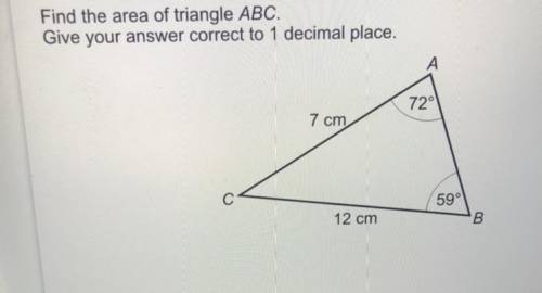 Find the area of triangle abc