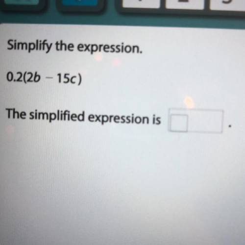 Simplify the expression.
0.2(2b - 15c)