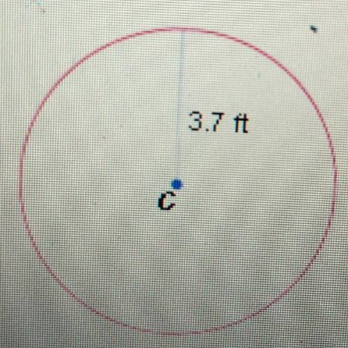 What is the approximate area of the circle shown below? Please help and thank you

A. 11.6 ft2
B.