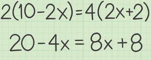 The above problem has completed the first step, distributing both sides of the equation.

Finish t