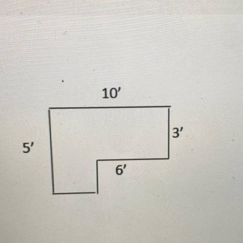 Find the area of the figure.
A. 50 ft^2
B. 41 ft^2
C. 42 ft^2
D. 38 ft^2