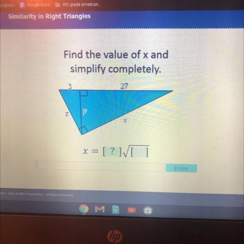 Find the value of x and
simplify completely.