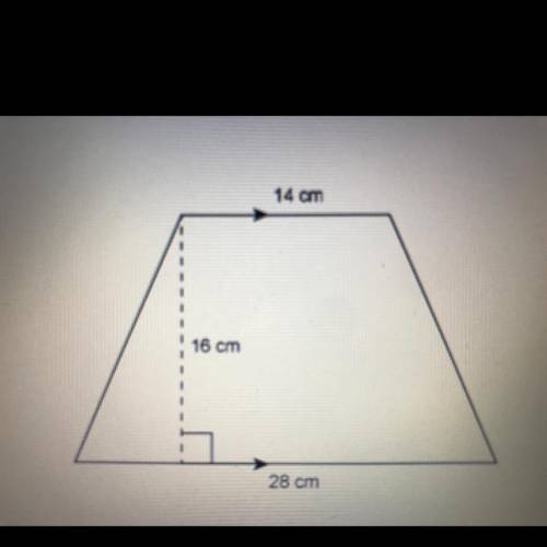What is the area of this trapezoid?
Enter your answer in the box.
___cm2