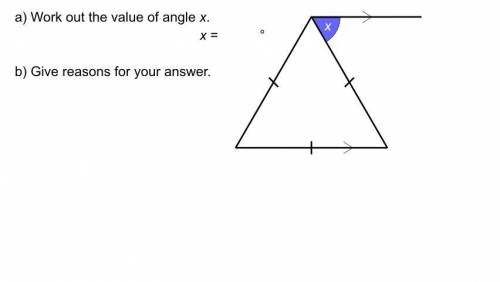 Work out the value of angle X
Give reasons for your answers
Pls reply asap