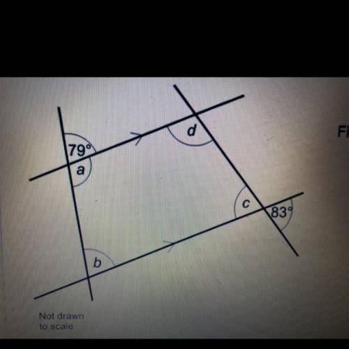 If b=79° and c=83°
Work out angle a and d. 
(15points)