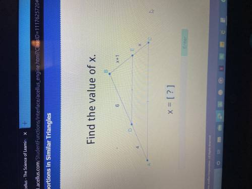 Similar triangles find the value of X