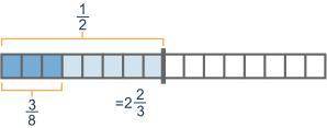 Which of the following correctly models and gives the quotient of fraction 1 over 2÷ fraction 3 ove
