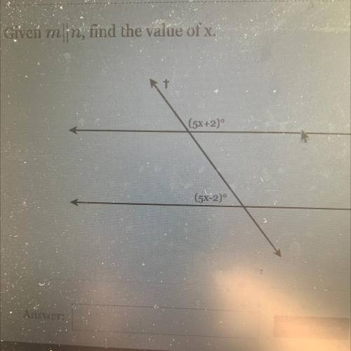 Given m and n find the value of x
