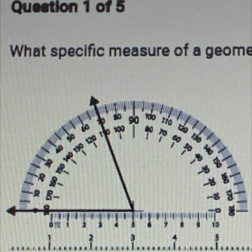 What specific measure of a geometric figure is shown in the image?

3
O A. A 180 mm side length
B.