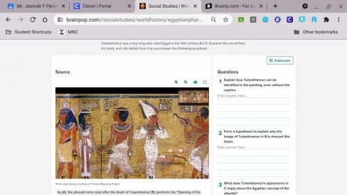 Explain how Tutankhamun can be identified in the painting, even without the caption.Ay (A), the pha