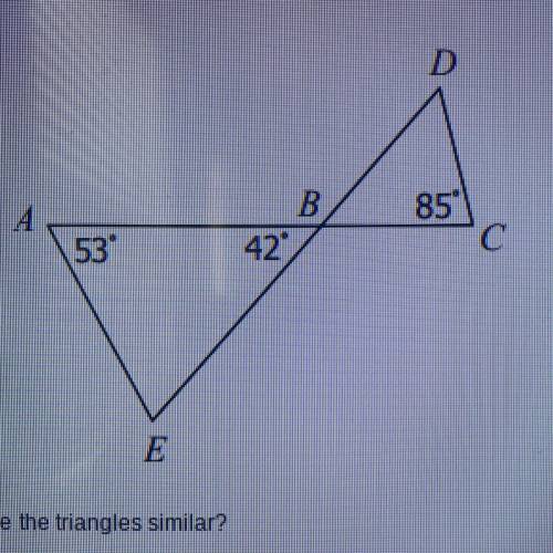 Are the triangles similar?

1.These triangles are not similar.
2.These triangles are similar by AA