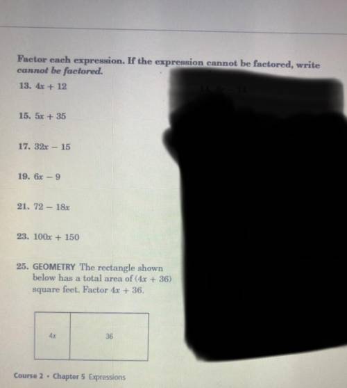 Please help with my math, instructions: Factor each expression. If the expression cannot be factore