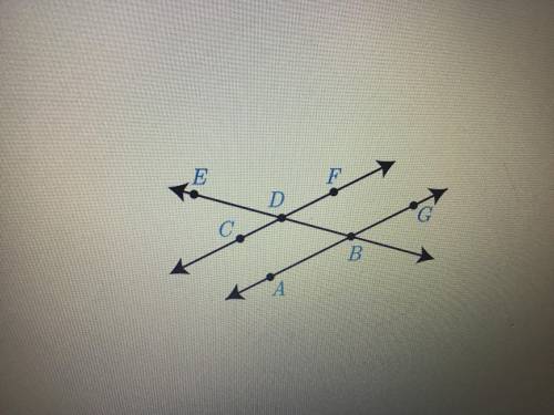 in the given image AB and CD are parallel with the transversal DB Which of the following angles are