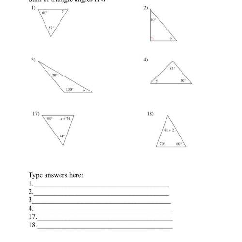 PLEASE ANSWER THIS FIND THE SUM OF EACH TRIANGLE TYSMMMMMMM