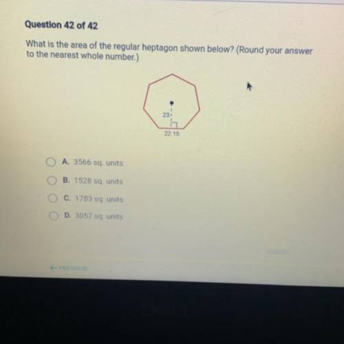 What is the area of the regular heptagon shown below? (Round your answer

to the nearest whole num