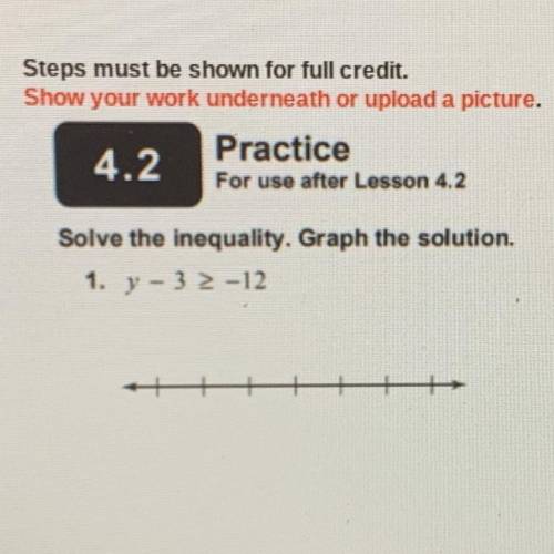 Graph y-3>-12 on a number line please 
15 points !