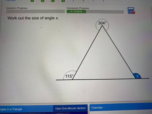 How do you work out the size of angle x ?