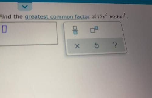 Find the greatest common factor 15y^2 and 6b^3