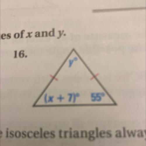 Help ASAP find the values of x and y