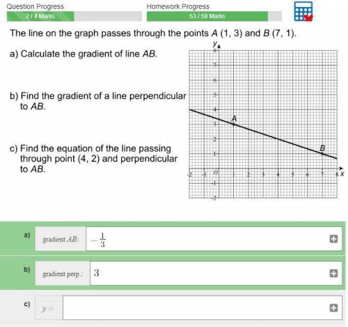 Find the equation of the line passing through point (4,2) and perpendicular to AB