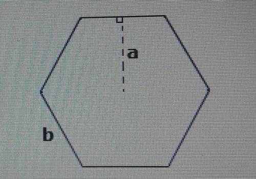 Find the area of the regular hexagon below by using the area formula for triangles.

a = 11 inches