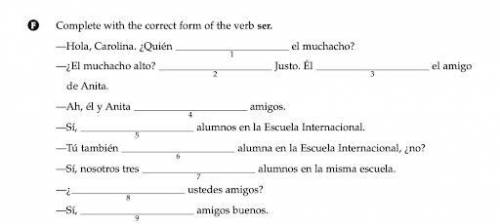 How to do spanish- umm it needs to be filled in with correct forms of ser
