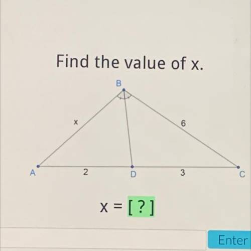 PLS HELP
Find the value of x.