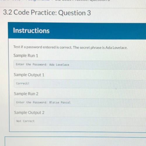 IN A RUSH
3.2 code practice: Question 3