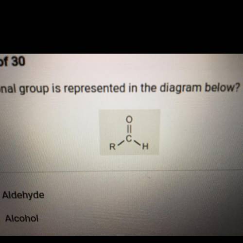 Which functional group is represented in the diagram below?

A. Aldehyde
B. Alcohol
C. Ketone
D. C