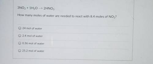 How many moles of water are needed to react with 8.4 moles of NO2?