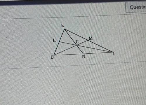 In triangle DEF, C is the centroid. if DM=21 find DC and CM