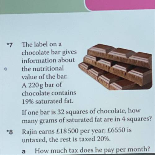 If one bar is 32 squares of chocolate, how many grams of saturated fat are in 4 squares?