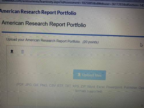 Upload your American Research Report Portfolio