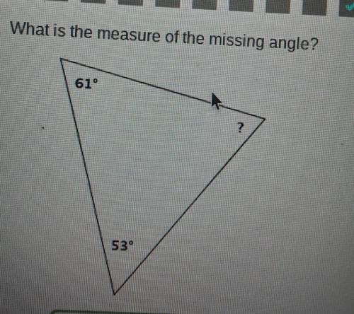 What what is the measurement of the missing angle??
