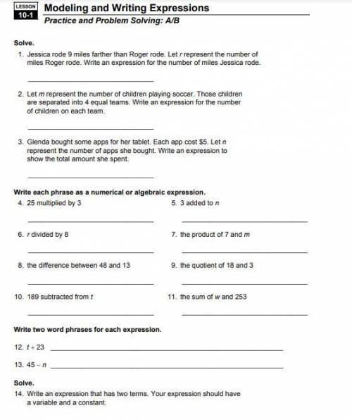 Help me with questions 1-10 please