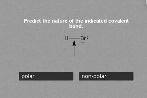 Predict the nature of the indicated covalent bond

H-Br 
I’ll put a picture so it makes more since