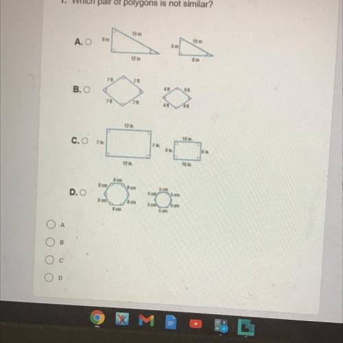 Which pair of polygons is not similar?