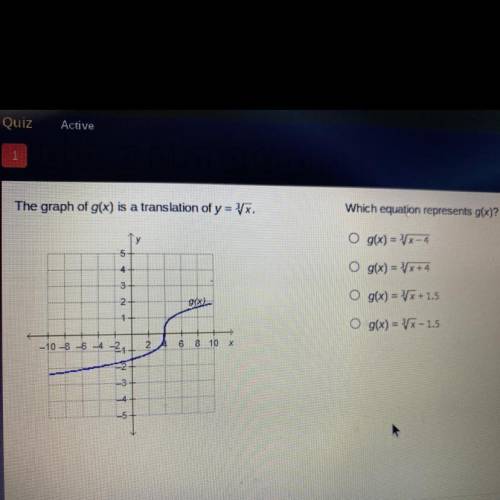 Which equation represents g(x)